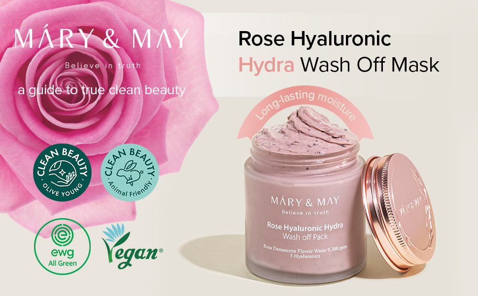 MARY & MAY - Rose Hyaluronic Hydra Wash Off Pack