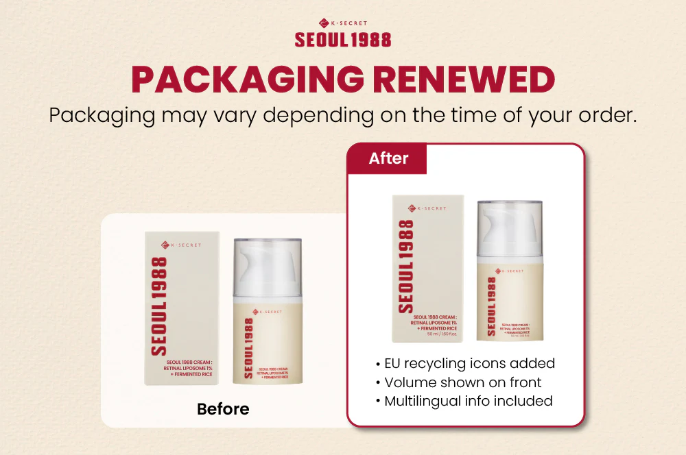 KSECRET – SEOUL 1988 Cream: Retinal Liposome 1% + Fermented Rice – 50 ml