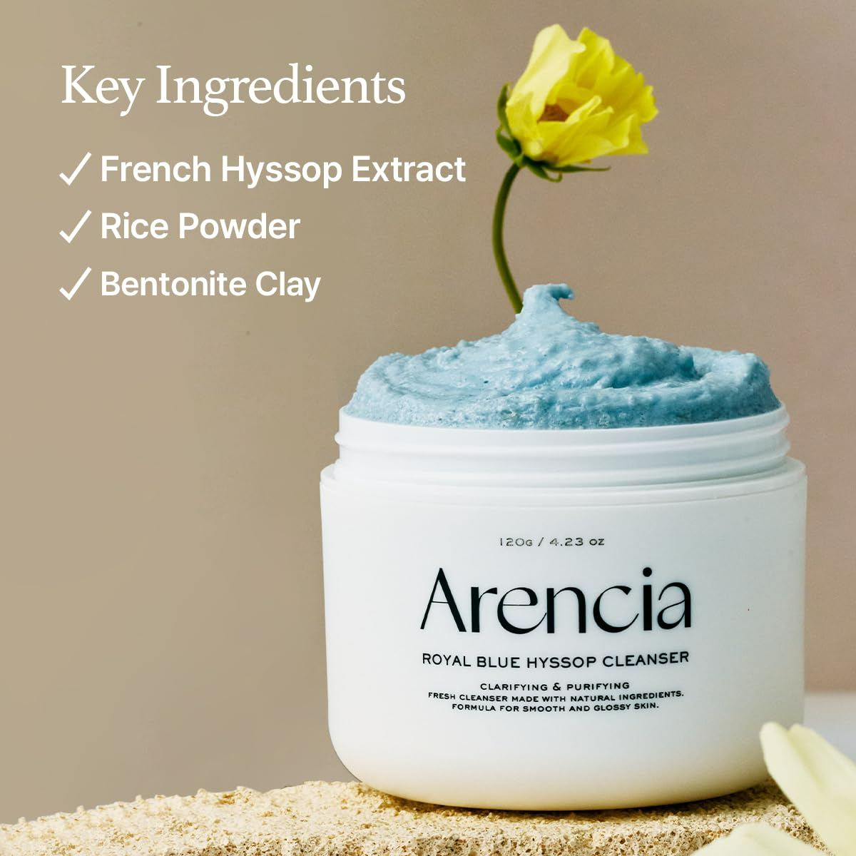 Arencia – Blue Hyssop Rice Mochi Cleanser – 120 g