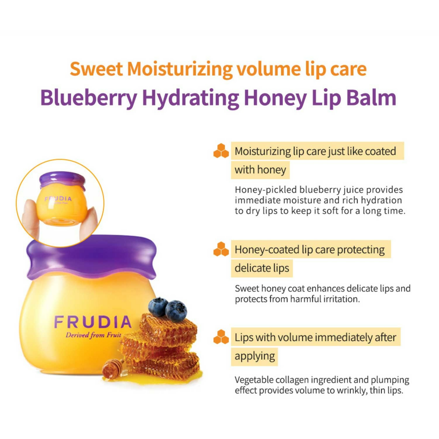 FRUDIA – Blueberry Hydrating Honey Lip Balm (10ml)