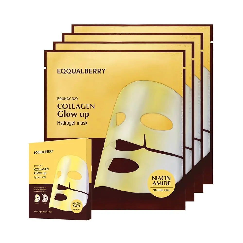 EQQUALBERRY – Collagen Glow Up Hydrogel Mask 4-Pack
