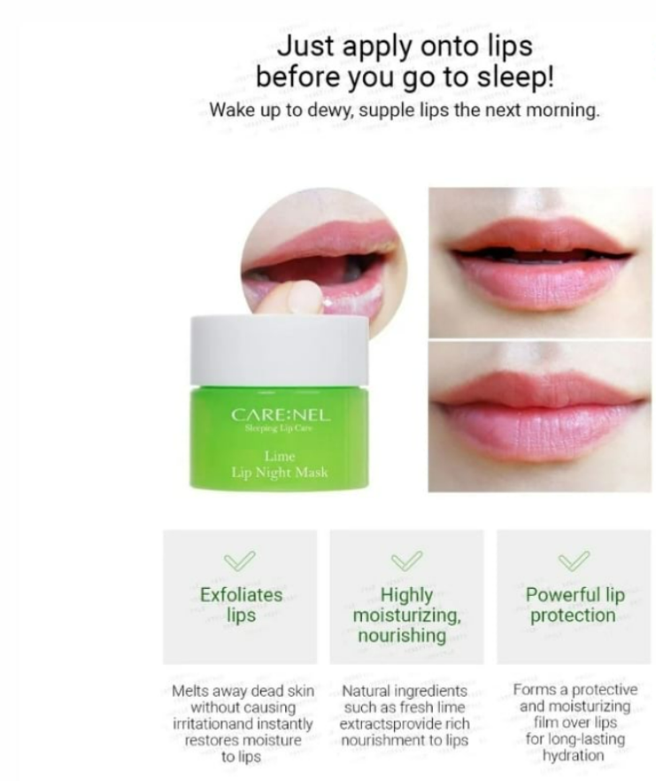 CARE:NEL Lime Lip Night Mask