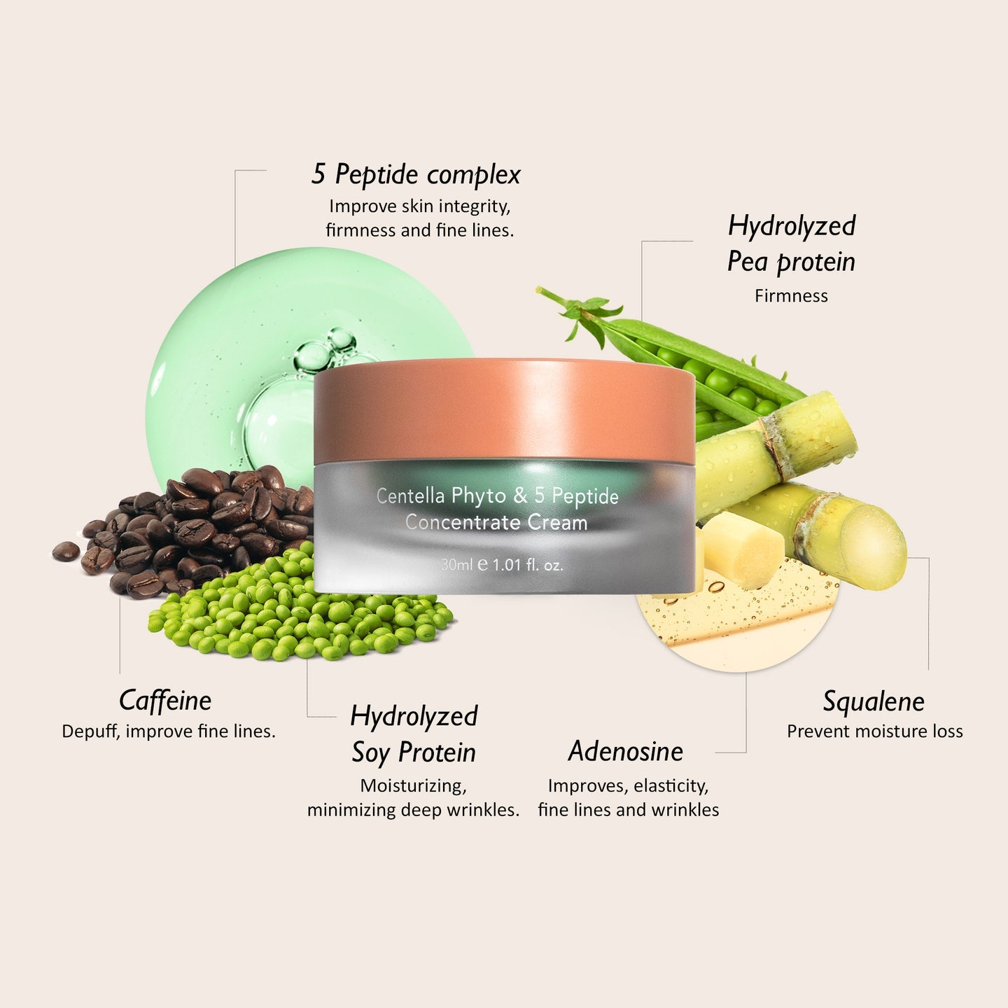 Haruharu Wonder - Centella Phyto & 5 Peptide Geconcentreerde Crème