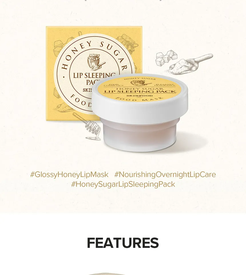 SKINFOOD – Honey Sugar Food Mask Lip Sleeping Pack (21 ml)