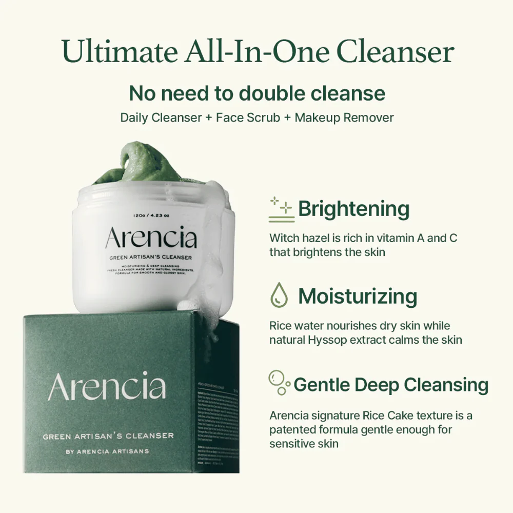 Arencia – Fresh Green Rice Mochi Cleanser – 120 g